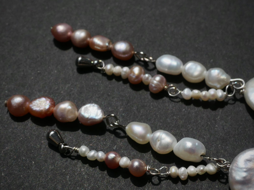 Double Pearl Silberohrring