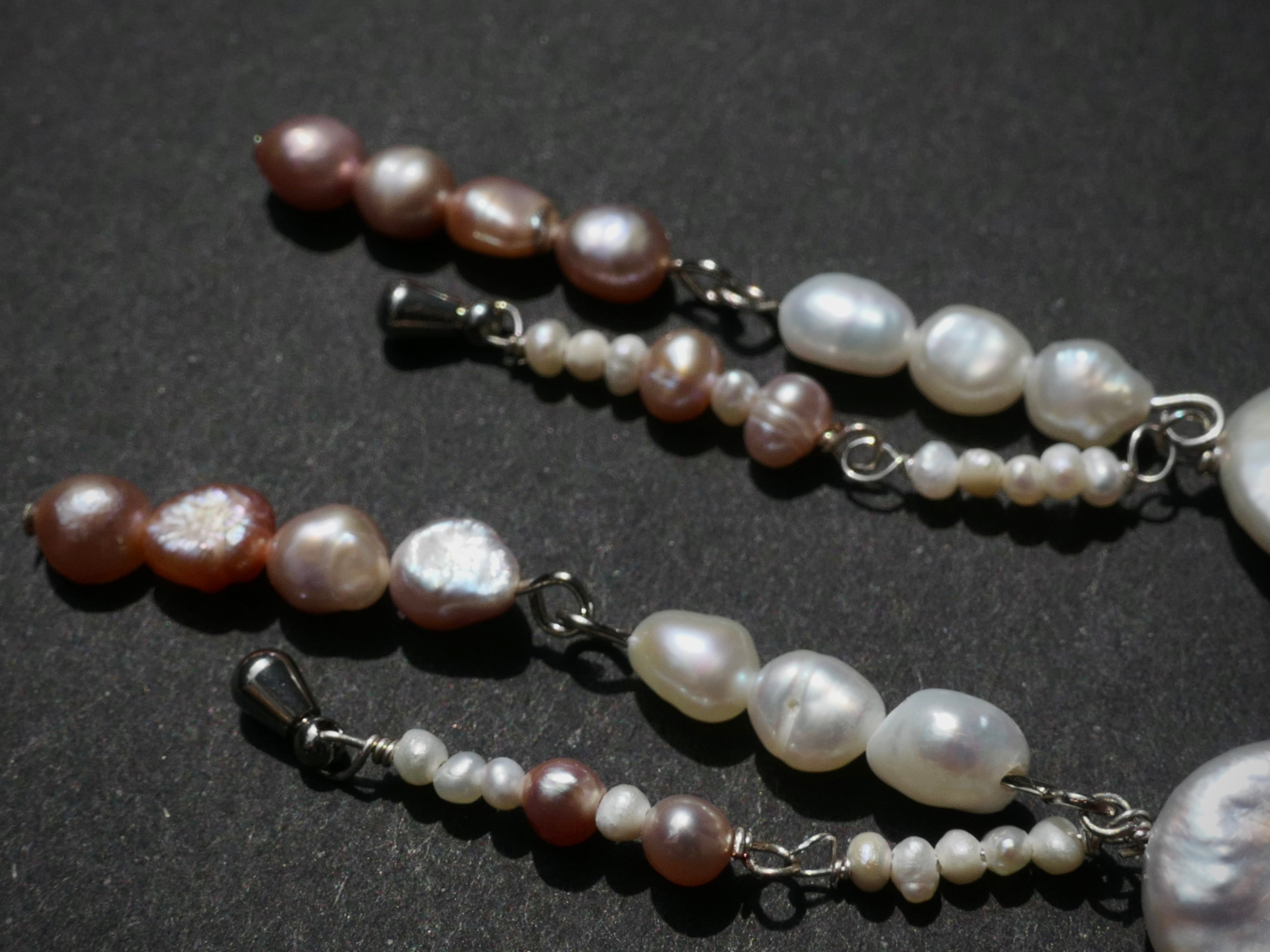 Double Pearl Silberohrring