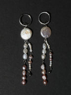 Double Pearl Silberohrring