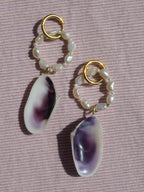 Purple Pearl Goldohrring
